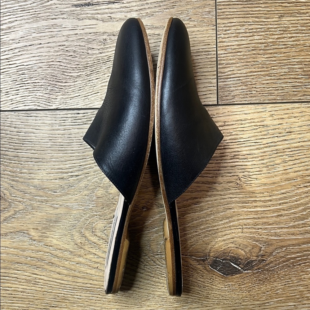 Emerson Fry Black Leather Slides Size 6 - Picture 4 of 10